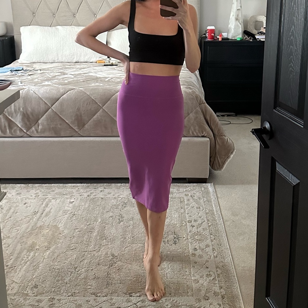 bebe Purple Midi Skirt